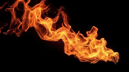 Fototapeta premium Fiery flames on a dark background