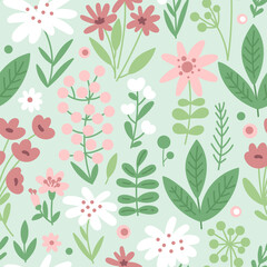 Elegant floral vector seamless pattern