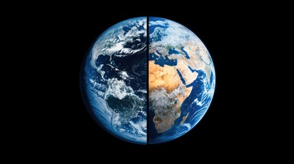 Fototapeta premium Stunning View of Earth from Space: Day and Night Hemispheres