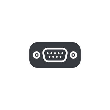 Serial port connector vector icon