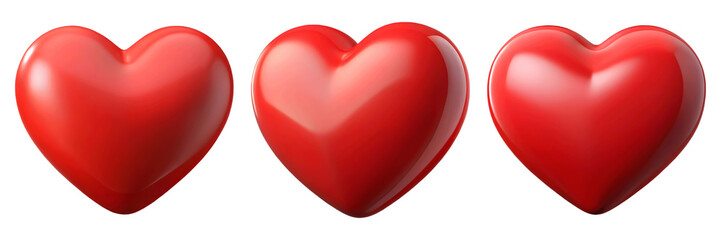 Fototapeta premium set for red heart isolated on a transparent background