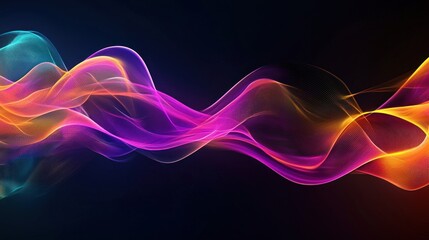 Abstract Colorful Wave Flowing in the Dark