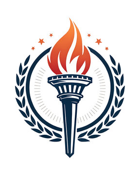 Torch vector icon illustration ,symbol, logo, element, fire, emblem, flame, power, hot, abstract, burn, energy, isolated, light, heat, flaming, shape, concept, art,  sport.