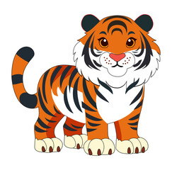Cartoon Cute Wild Tiger Vectors Illustration