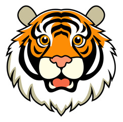 Cartoon Wild Head Tiger Vectors Illustration