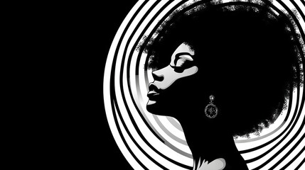An elegant and glamorous black and white abstract portrait of a girl, created by a male artist, blending surrealism and graphic art, ideal for a poster
