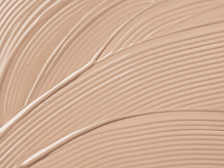 Smeared texture of BB face cream, tonal foundation is smeared