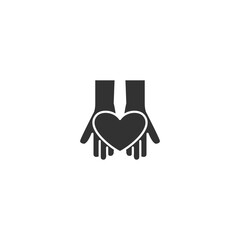 Pair of Hands Holding a Silhouette Heart Symbolizing Love and Care