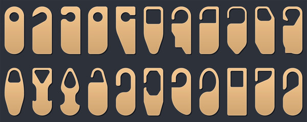 Unique door hanger tag shapes available for creative design purposes and projects