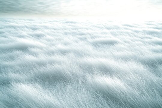 Soft, rolling clouds create serene atmosphere bathed in gentle l