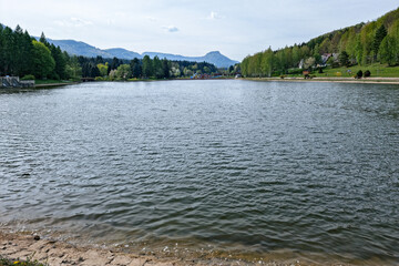 The Table Mountains and the Radkowski reservoir. Radk&oacute;w, Lower Silesia, Poland