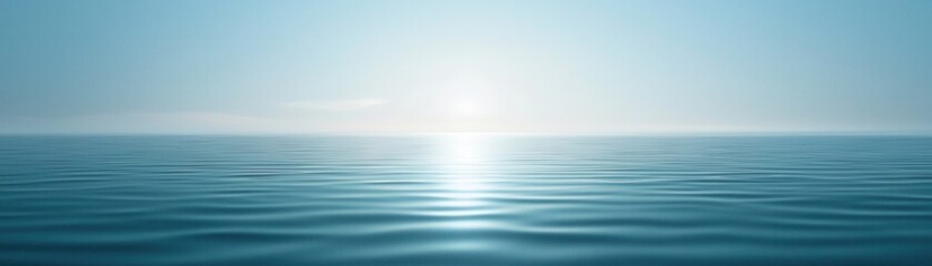 Obraz premium Serene Ocean Horizon Calm Waters Peaceful Seascape Tranquil Blue