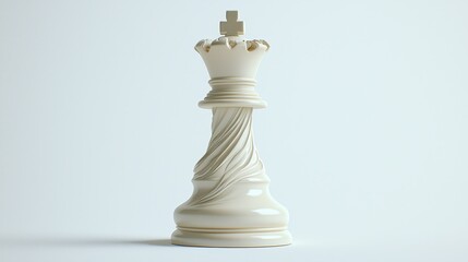 Elegant White Chess Queen, Studio Shot, Strategy