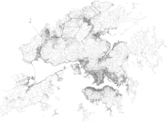 Map of Hong Kong city transportation routes	