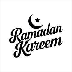 Ramadan Kareem Typography With Moon  Design Vector Illustration Art