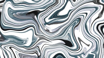 A fluid abstract pattern with black, white, and gray tones flowing in a marble-like texture, creating a dynamic, swirling effect.