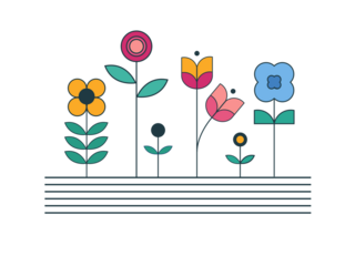 Flower in modern minimal style. line art. spring and mother day concept