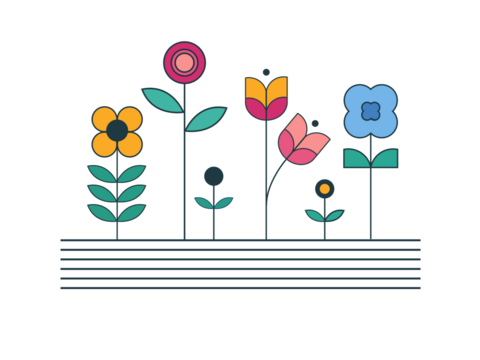 Flower in modern minimal style. line art. spring and mother day concept