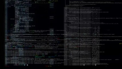 Fast running digital data on black screen with matrix glitch effects for cyberpunk style video projects. - Powered by Adobe