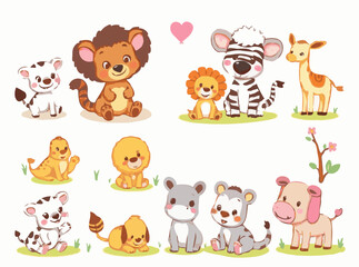 Adorable Cartoon Animals for Children's Storytelling