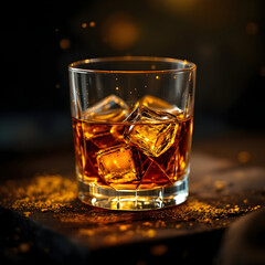 Chilled Elegance: A Glass of Whiskey on Ice
