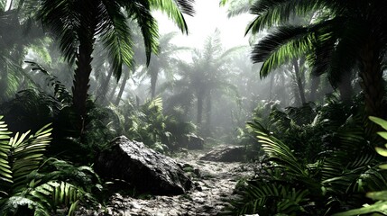 palm tree in the rain