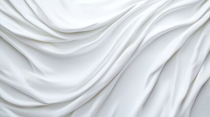 Obraz premium Draped white fabric, soft folds, elegant texture, background, design