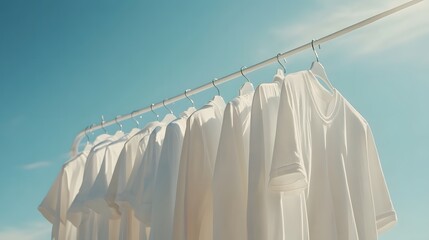white clothes hanging on clothesline outdoors