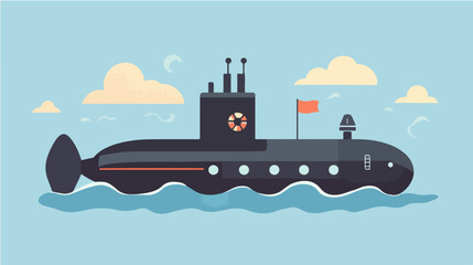 Obraz premium Illustration of a submarine. Naval forces.