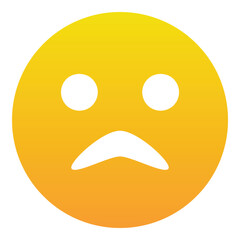 Gradient color icon, illustration for Upset face, sad.