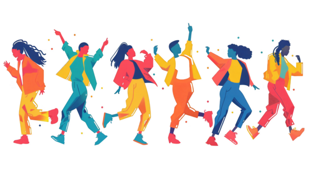 Vibrant Celebration: A Dynamic Dance of Joyful Individuals