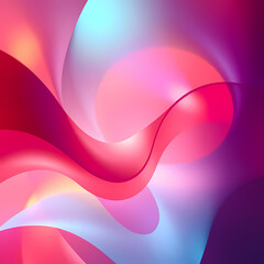 Soft abstract curves in pink and cyan tones with dreamy gradient light / Curvas abstractas suaves en tonos rosados y cian con luz degradada on&iacute;rica