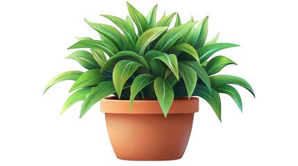 Obraz premium Vibrant Green Houseplant in a Terracotta Pot