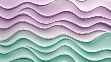 Abstract Pastel Wave Background: Lavender and Mint Green Undulating Pattern