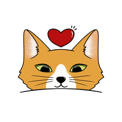 Orange cat head illustration