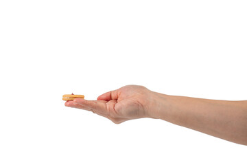 Sweet Bakery Cookies with Red Jam and hand on transparent background