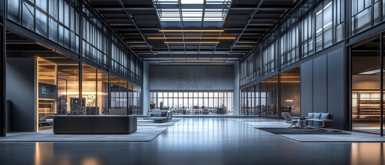 Futuristic Work Space with Advanced Processing Unit 