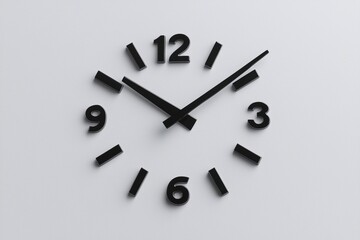 Annual Payments Monthly Concepts. Wall clock with minimalist design and black numbers against a light background