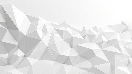 Obraz premium Geometric Low Poly Digital Artwork with White Color Scheme and Triangular Shapes