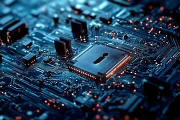 Data Security: Keyhole on Circuit Board