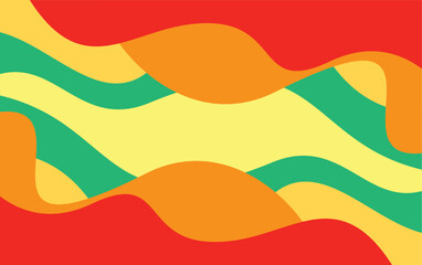 Fun colorful abstract background in doodle style. wavy full color background