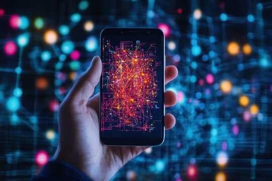 Artificial intelligence explains mathematics through augmented reality complex formulas turn into 3D animations on a smartphone screen.  - Powered by Adobe