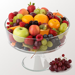 A vibrant illustration of a bowl overflowing with fresh, colorful fruit
