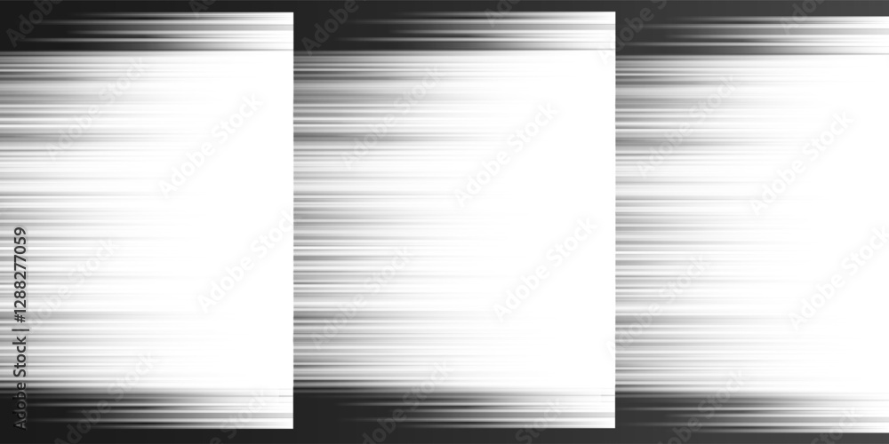 Aufkleber black and white bright linear striped motion blur patterned overlaying rectangular gradient shapes a