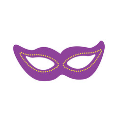 Vector image of purple mask for Mardi Gras carnival. Colored logo of party clothing element.
