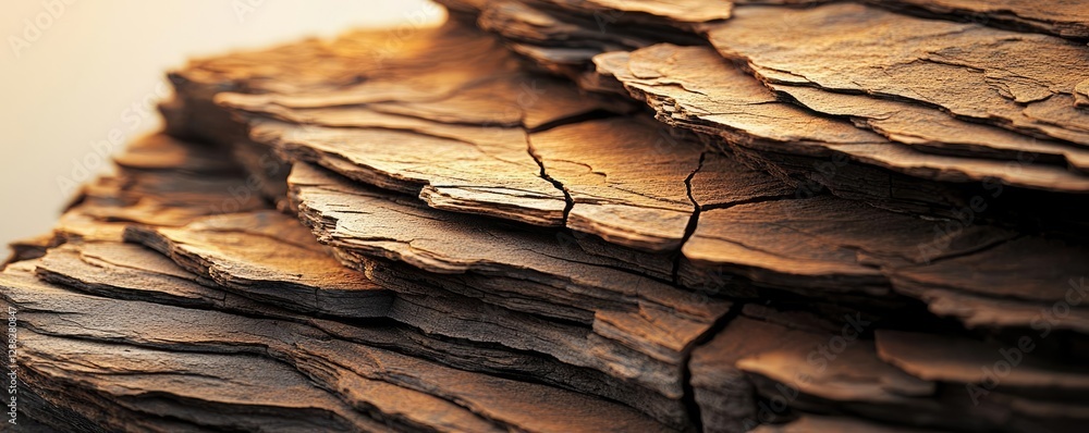 Poster weathering process concept. close-up of textured wood layers showcasing intricate details and natura