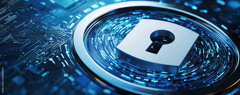 Poster automated cybersecurity system detecting and preventing digital threats, ensuring secure business op