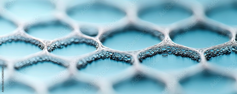 Aufkleber ocean acidification concept. close-up view of a honeycomb structure highlighting its hexagonal patte