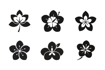 Plum Blossom (Prunus mume) silhouette vector illustration