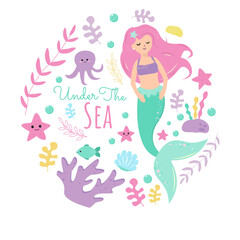 mermaid collection. vector.